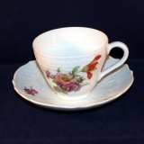 Dresden Coloured Flowers Coffee Cup with Saucer as good as new